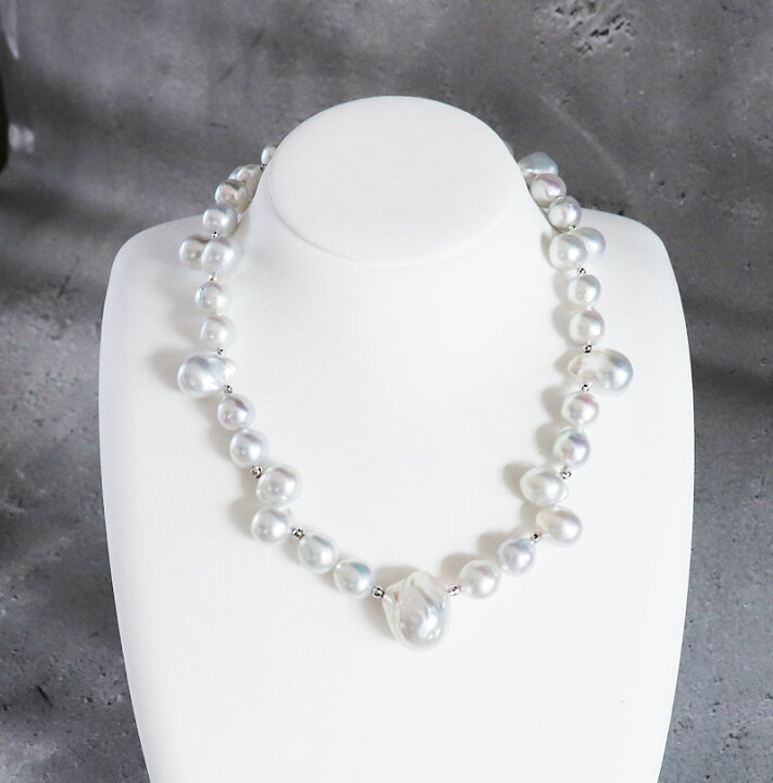 楽天市場】あこや真珠 白蝶真珠 ナチュラルカラー K18WG K14WG 37cm+  