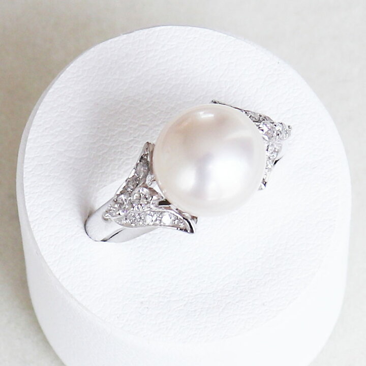 楽天市場】白蝶真珠 ダイヤ 指輪 リング 10.5号 ホワイト プラチナ  