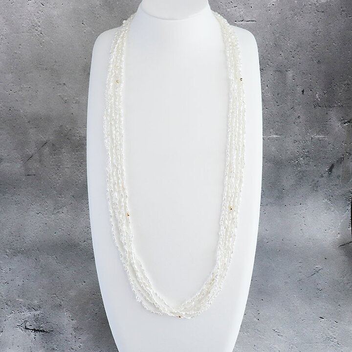 楽天市場】あこや真珠ケシ 5連 セミロングネックレス ホワイト K18YG  