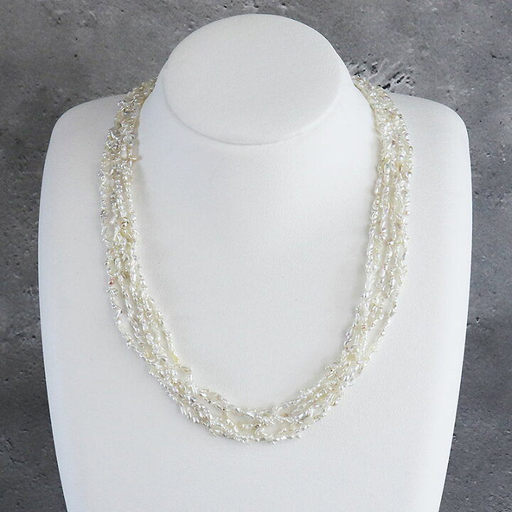 楽天市場】あこや真珠ケシ 5連 ネックレス ホワイト シルバー 42cm  