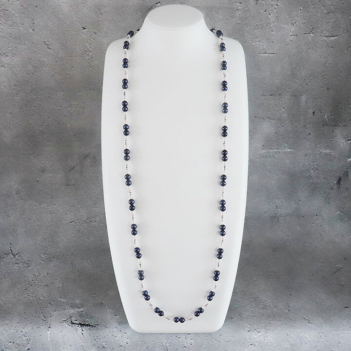 楽天市場】あこや真珠 淡水真珠 ロングネックレス シルバー 90cm 