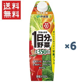 伊藤園 1日分の野菜 紙パック 屋根型キャップ付容器(1L*6本入)