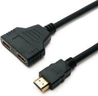 HDMI分岐ケーブル 長さ30cm 1080p フルHD対応 1入力/2出力 2台モニター同時接続 金メッキ端子 複数モニタ…
