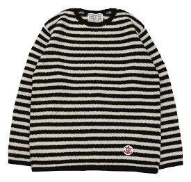 ’BO’S GLAD RAGS [MID 1960s "ONTARIO FERRYMAN" CREW SWEATER BROWNIE BLACK&NATURAL WHITE size.XS,S,M,L]