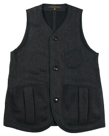 FREEWHEELERS & CO. ["Delaware" VEST #2031019 CHARCOAL BLACK GRAIN size.36,38,40,42,44]