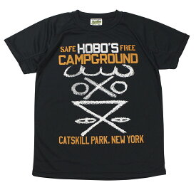 ’BO’S GLAD RAGS [POLY-MESH CAMPGROUND TEE "HOBO'S CAMPGROUND IN CATSKILL MT." BK size.S,M,L,XL]