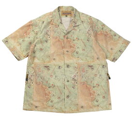 FREEWHEELERS & CO. ["ADVENTURE COLLECTION" SHORT SLEEVE OPEN-NECKED SHIRTS #1923022 ANCIENT MAP COLOR PRINT size.S,M,L,XL]
