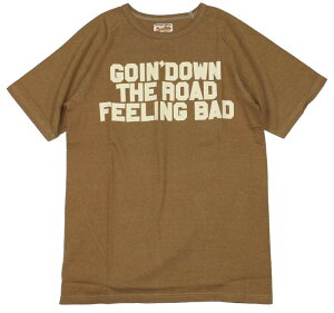 �fBO�fS GLAD RAGS [Beachcomber's Bleachers Tee LONESOME ROAD BLUES KHAKI size.M.L.XL]