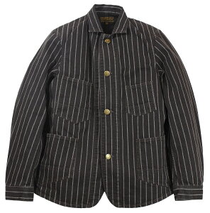 FREEWHEELERS & CO. ["BAKE HEAD" COAT UNION SPECIAL OVERALLS #2021005 JET BLACK CHAIN STRIPE size.34,36,38,40,42,44]