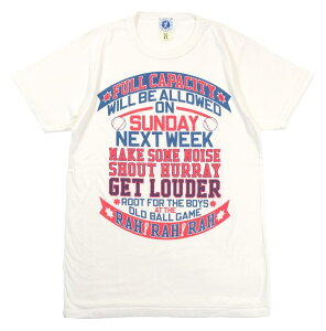 �fBO�fS GLAD RAGS [�gFULL CAPACITY�h OLD BALLGAME HANDBILL TEE Vanilla White size.S,M,L,XL]