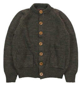 FREEWHEELERS & CO. ["HIGHLANDER" KNITTING WOOL CARDIGAN #2236001 GRAINED OLIVE size.S,M,L,XL]