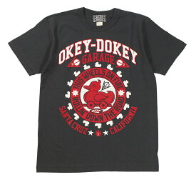 ’BO’S GLAD RAGS [Mid 1960s Printed Tee Shirt OKEY-DOKEY GARAGE, SANTA CRUZ Part2 “THIS WHEEL’S ON FIRE” Black size.S,M,L,XL]