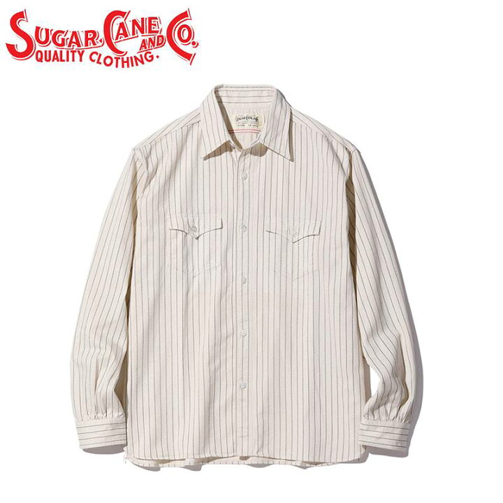 楽天市場】シュガーケーン 8.5oz ホワイト ウォバッシュ 長袖 ワーク 