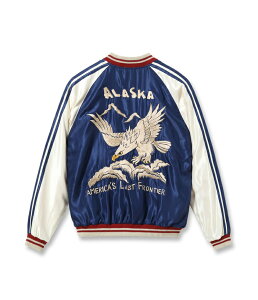 �e�[���[���m �A�Z�e�[�g �X�J�W���� �gALASKAN EAGLE�h × �gDOG SLED�h TT15790-128 / TAILOR TOYO Late 1950s Style Acetate Souvenir Jacket SUKAJAN �gALASKAN EAGLE�h × �gDOG SLED�h