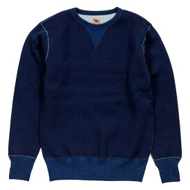 ストライクゴールド 先染め インディゴ 吊り編み クルー スウェット SGC2301 / The Strike Gold Indigo yarn dyed LoopWheel Sweat Shirt