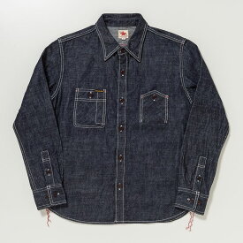 ストライクゴールド 10oz グレー スラブ セルビッチ デニム ワークシャツ SGS001 / The Strike Gold 10oz Gray Slub Selvedge Denim Work Shirt