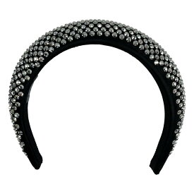 【美品】 PRADA / プラダ | ビジュー クリスタル カチューシャ ヘアバンド | TU | ブラック | レディース