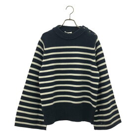 HYKE / ハイク | 2022SS | コットン ボーダー ニット | 1 | ネイビー/ホワイト | レディース