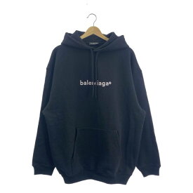 【美品】 BALENCIAGA / バレンシアガ | NEW COPYRIGHT MEDIUM FIT HOODIE コピーライトロゴ プリント フーデッド プルオーバー | M | ブラック | メンズ