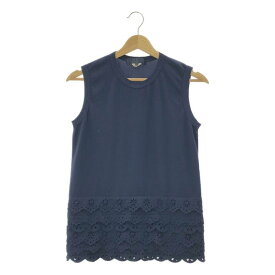 COMME des GARCONS COMME des GARCONS / コムコム | 2012SS | ポリエステル 製品加工 フリル ノースリーブ トップス | S | ネイビー | レディース