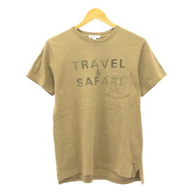 Engineered Garments / エンジニアドガーメンツ | TRAVEL&SAFARI プリント ポケット Tシャツ | S | ブラウン | メンズ