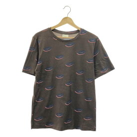 DRIES VAN NOTEN / ドリスヴァンノッテン | コットン リップ 総柄 Tシャツ | S | ブラウン | メンズ