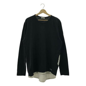 DIRK BIKKEMBERGS / ダークビッケンバーグ | バックプリント 裾切替 ロングスリーブTシャツ | XL | ブラック | メンズ