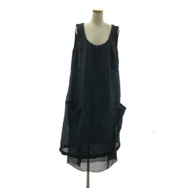 【美品】 COMME des GARCONS COMME des GARCONS / コムコム | 2021SS | ポリエステル 製品加工 ポケット付き ドレス ワンピース / 総裏地 | M | ブラック | レディース