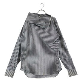 Dior homme / ディオールオム | 2009AW | コットン ストライプ ハイネック プルオーバーシャツ | ホワイト/ブラック | メンズ