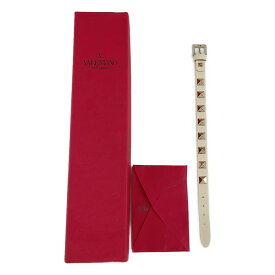【新品】 VALENTINO / ヴァレンティノ | ガラヴァーニ レザー スタッズ ブレスレット | アイボリー | レディース