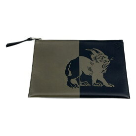 LOEWE / ロエベ | RECTANGLE POUCH ウィリアム ド モーガン クラッチバッグ | カーキ/ブラック | レディース