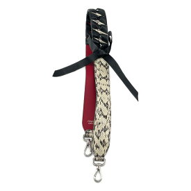 FENDI / フェンディ | パイソン型押し レザーリボン ショルダー ストラップ