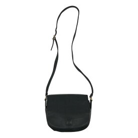 CELINE / セリーヌ | レザー ロゴ フラップ ショルダーバッグ | ブラック | レディース