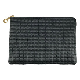 【美品】 CELINE / セリーヌ | Cチャーム キルティングレザー ポーチ | ブラック