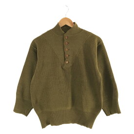VINTAGE / ヴィンテージ 古着 | 1940s〜1950s | U.S.ARMY HIGH NECK LOW GAUGE SWEATER 米軍 ヘンリーネック ニット | オリーブ | メンズ
