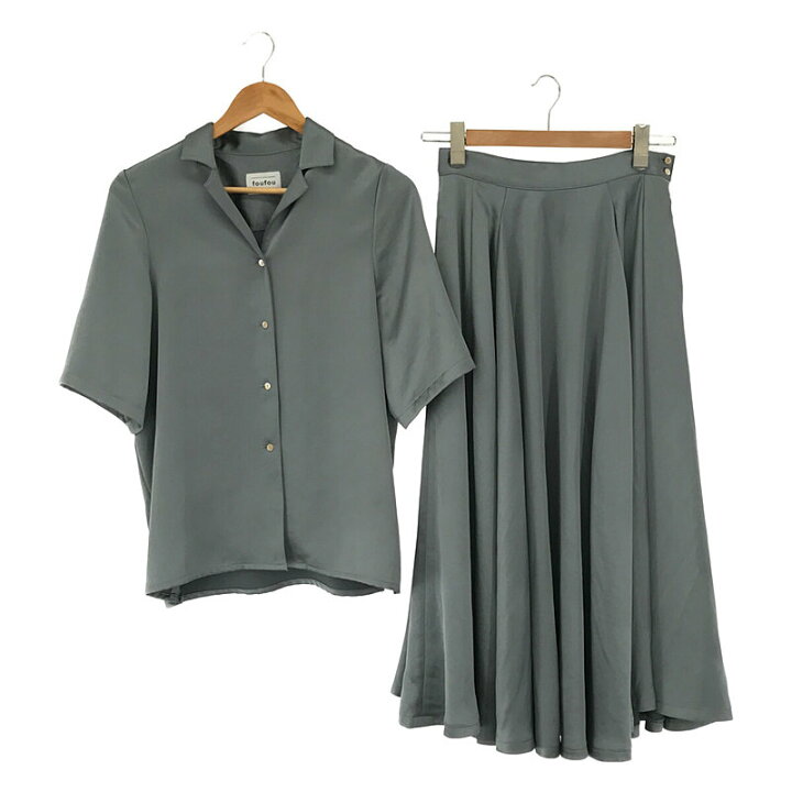 楽天市場】【美品】 foufou / フーフー | open collar satin blouse  