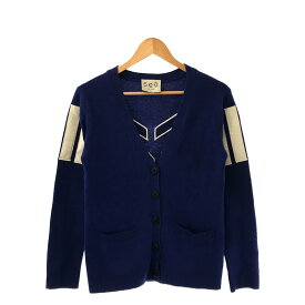 sea New York / シーニューヨーク | ウール カシミヤ ブレンド Vネック ニットカーディガン | XS | ブルー | レディース
