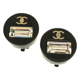 【美品】 CHANEL / シャネル | ロゴ ココマーク イヤリング 保存箱付き | ブラック | レディース