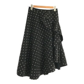【在庫一掃SALE】【美品】 tricot COMME des GARCONS / トリココムデギャルソン | AD2019 2020SS | ドット アシンメトリーフリル フレア スカート | S | ブラック | レディース