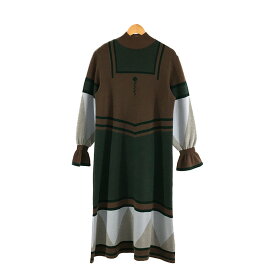 【美品】 YUKI SHIMANE / ユキシマネ | 2022AW | Once upon a time Jacquard dress ニットドレス ワンピース | F | BrownBL | レディース