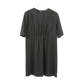YOKO CHAN / ヨーコチャン | Half-sleeve Wool Dress 半袖 ウールワンピース ドレス | 36 | ブラック | I612012-C-5b602a4a2ae6870