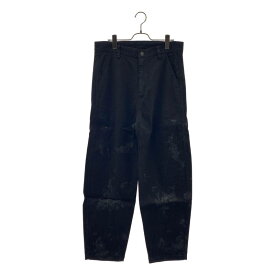 【新品】 prasthana / プラスターナ | painted workers slant jeans ペイント ワーカー スラント パンツ | 1（M） | ブラック / ブラック | メンズ
