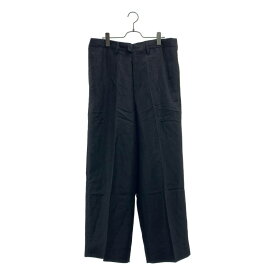 【新品】 nonnotte / ノノット | Draw Cord Wide Straight Trousers リネン混 ワイドパンツ | 4 | ブラック | メンズ