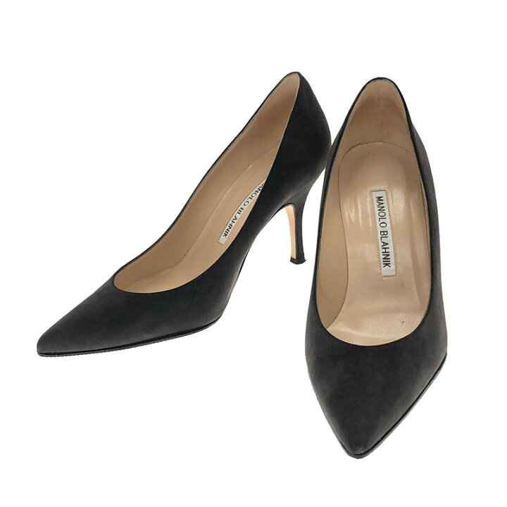 美品 MANOLO BLAHNIK スウェード パンプス ブラウン34 1/2 
