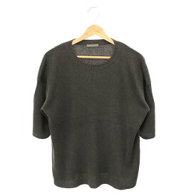 【美品】 theory luxe / セオリーリュクス | リネン ハーフスリーブ ニット | 38 | グレー | レディース