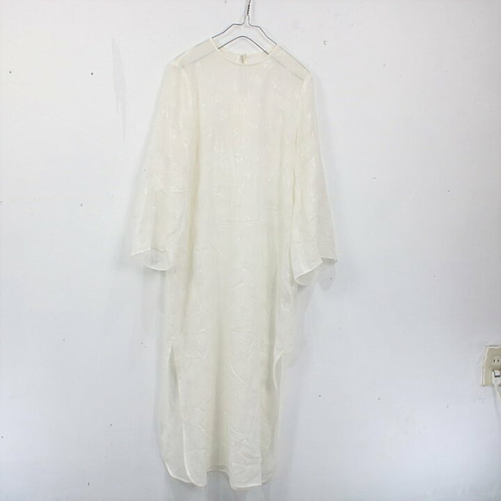 楽天市場 Mame Kurogouchi マメクロゴウチ ss Film Jacquard Shine I Line Dress シルクフラワージャガードドレスワンピース 1 ホワイト Kld 楽天市場店
