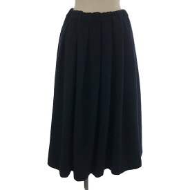【美品】 COMME des GARCONS COMME des GARCONS / コムコム | 2021AW | メルトンウール プリーツ ワイド ロングスカート | XS | ネイビー | レディース