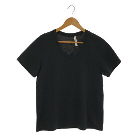 【美品】 MUSE de Deuxieme Classe / ミューズドゥーズィーエムクラス | 2023SS | Col Pierrot Uネック Tシャツ | F | ブラック | レディース