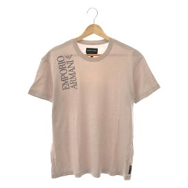 EMPORIO ARMANI / エンポリオアルマーニ | ロゴ フロッキープリント Tシャツ | M | ライトグレー | レディース