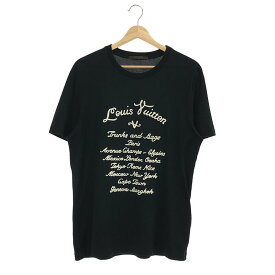 Louis Vuitton / ルイヴィトン | 刺繍メッセージロゴ クルーネック Tシャツ | M | ブラック | メンズ